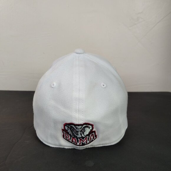 Alabama Crimson Tide BAMA Hat Cap One Fit Flex White Maroon Embroidered Logo - Picture 3 of 12